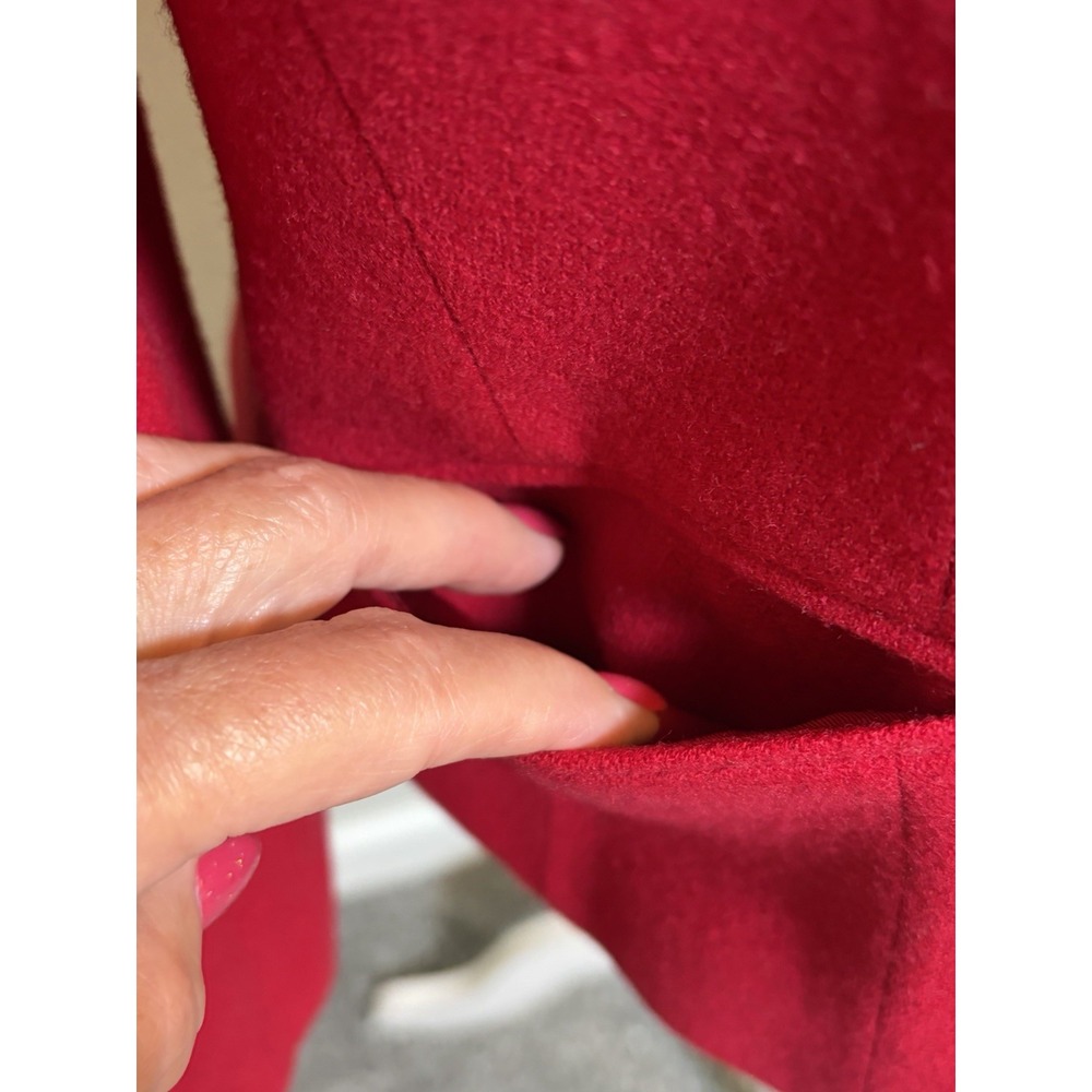 Vtg Pendleton Red Virgin Wool Riding Jacket~Sz 8~Velvet Collar Tailored Luxury - Picture 7 of 16